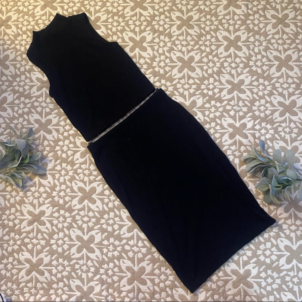 Two piece outfit.